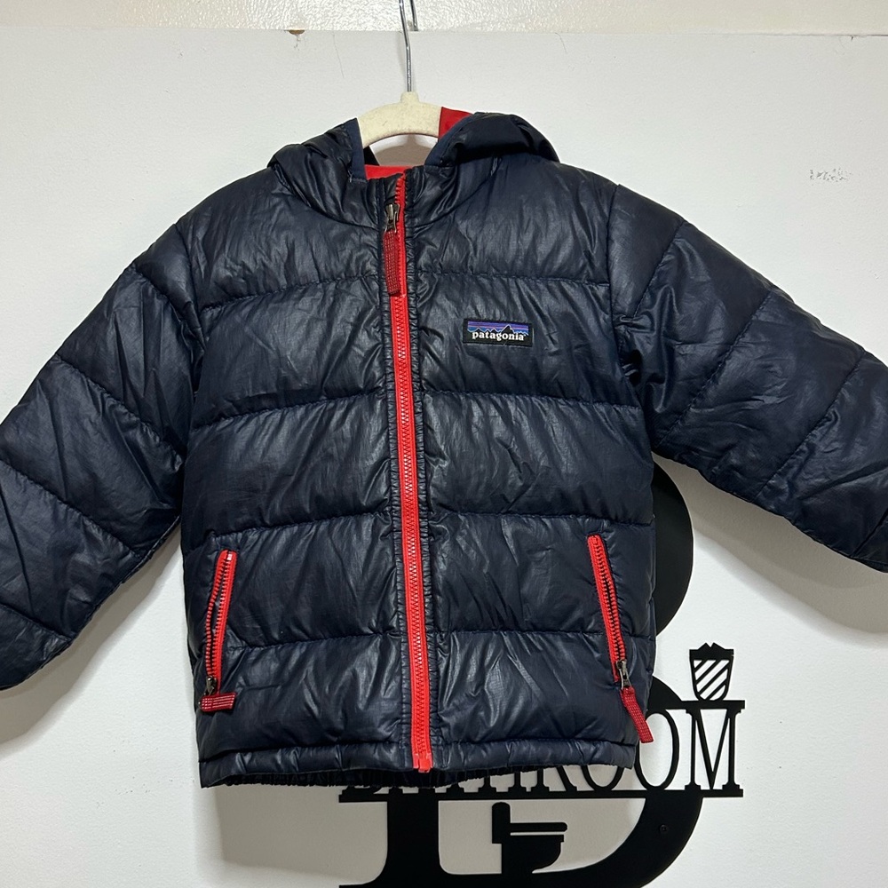 Patagonia Black Puffer Jacket with Red Accents